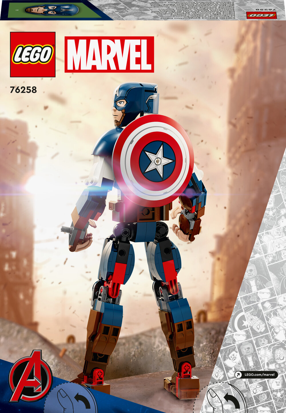 LEGO Avengers - Rakennettava Captain America ‑hahmo 8+