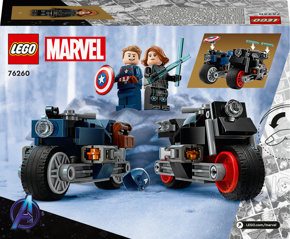 LEGO Avengers - Black Widow ja Captain America moottoripyörineen 6+