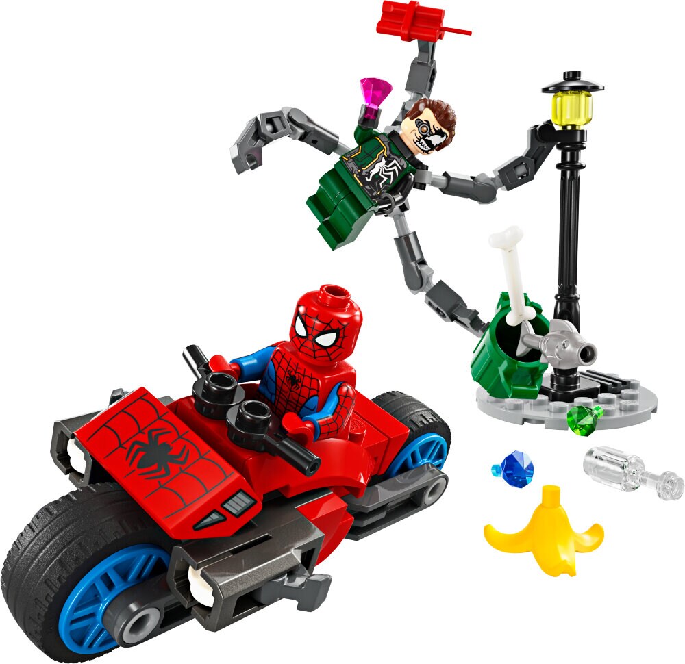 LEGO Marvel - Takaa-ajo moottoripyörällä: Spider-Man vastaan Tohtori Mustekala 6+