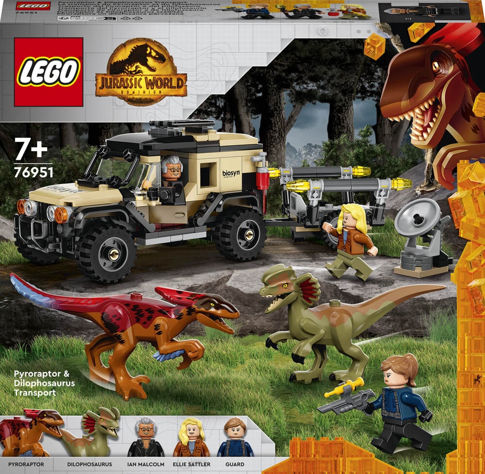 LEGO Jurassic World, Pyroraptorin ja Dilophosauruksen kuljetus 7+