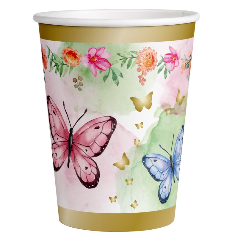 Butterfly Shimmer - Pahvimukit 8 kpl