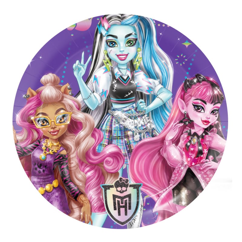 Monster High - Lautaset 18 cm, 8 kpl