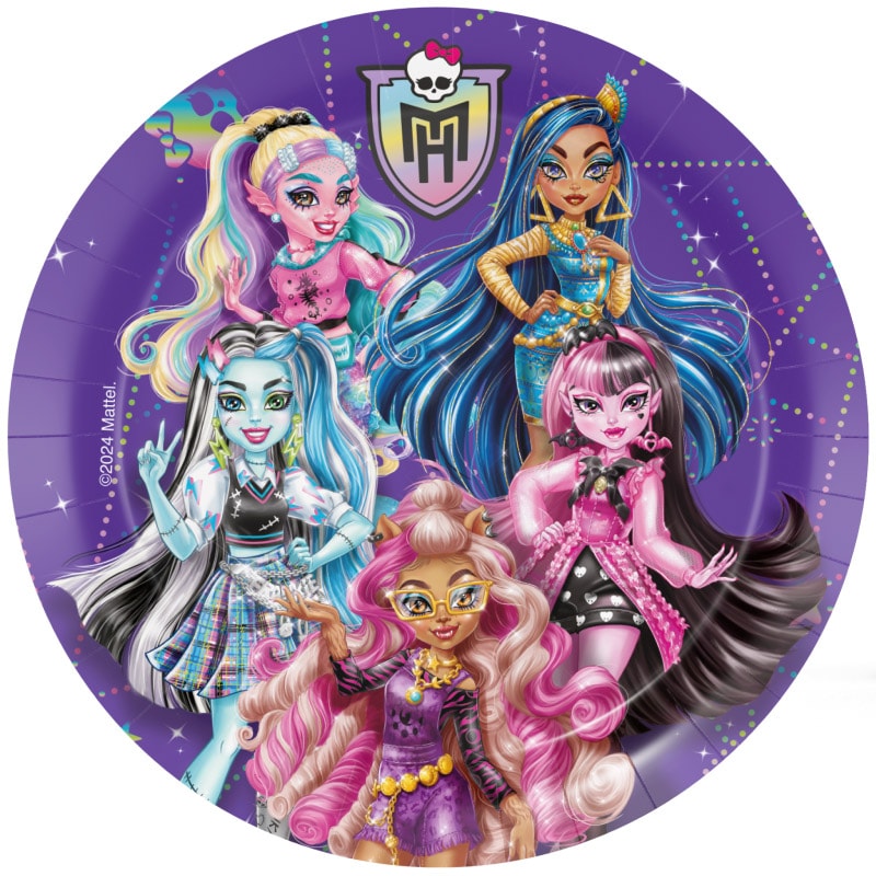 Monster High - Lautaset 23 cm, 8 kpl