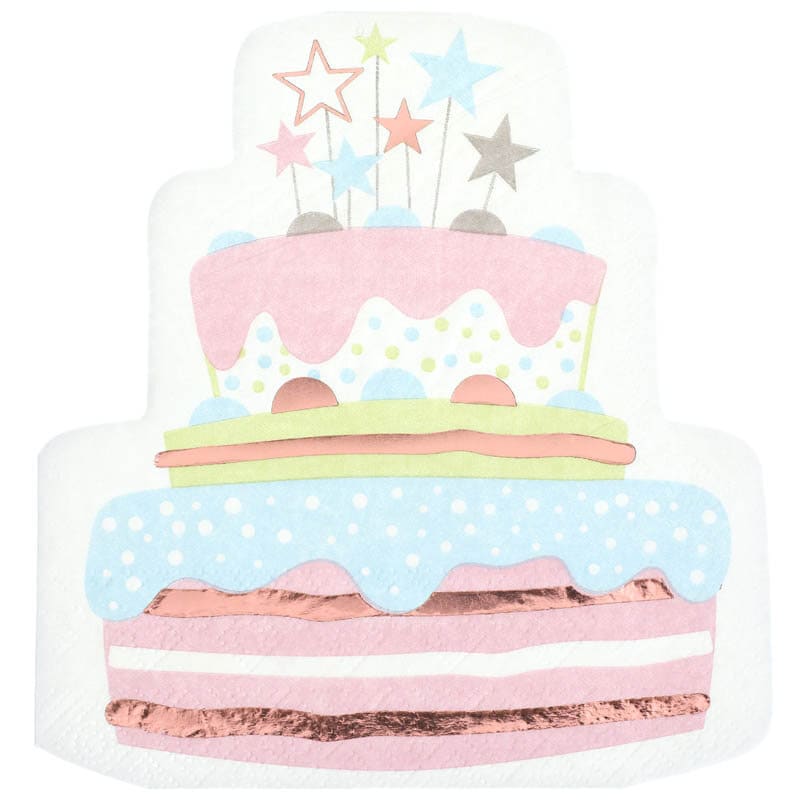 Birthday Cake Rosegold - Servetit 10 kpl