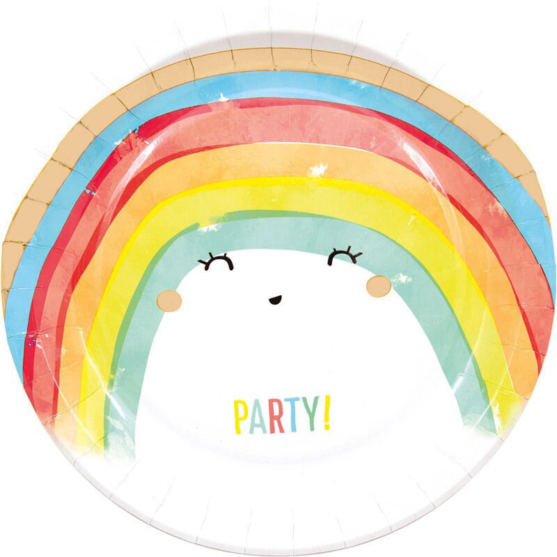 Rainbow Party Lautaset 8-pakkaus