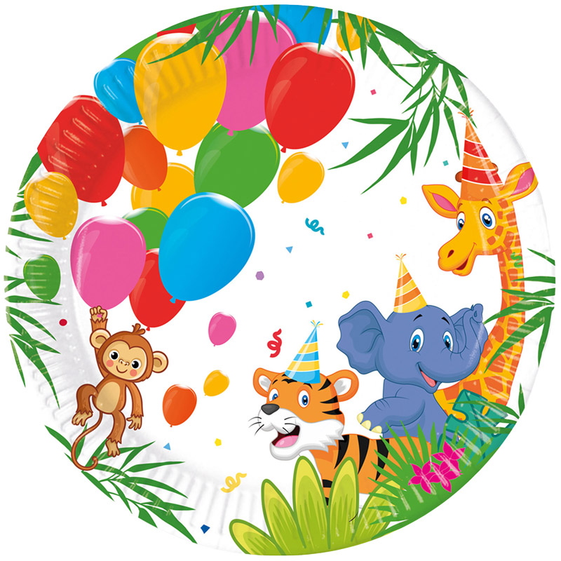 Jungle Balloons - Lautaset 8 kpl