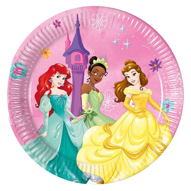 Disney Prinsessat - Lautaset, 20 cm 8 kpl