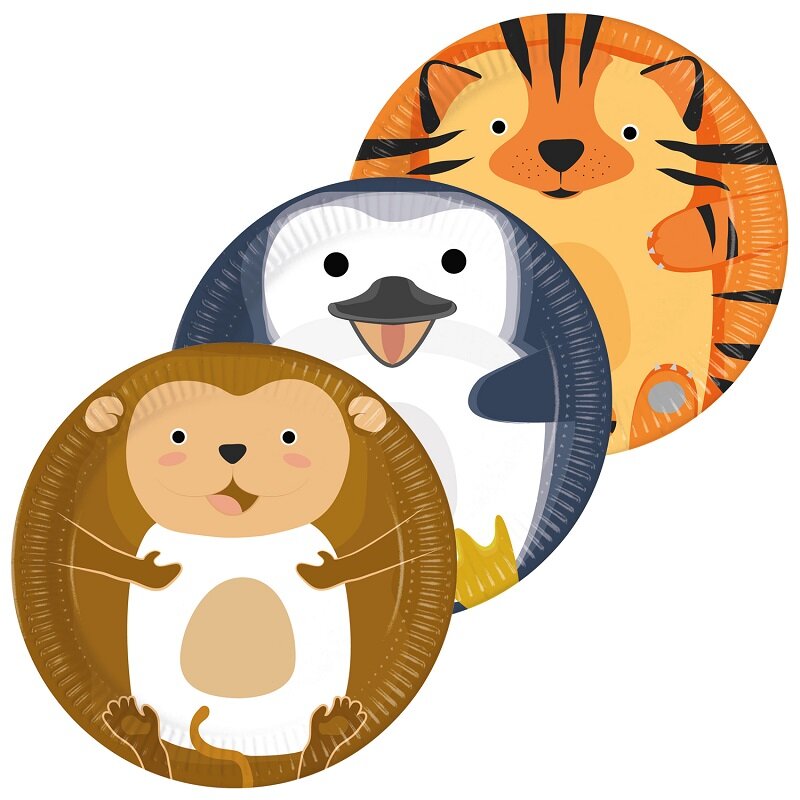Zoo Animals - Lautaset 8 kpl