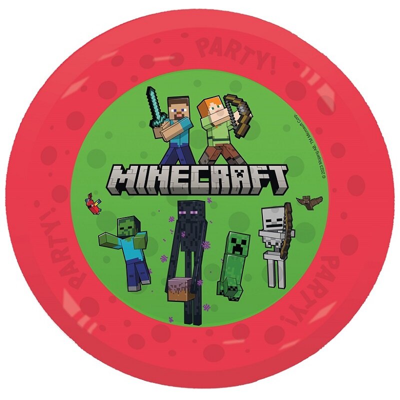 Minecraft - Lautaset muovia 21 cm 4 kpl