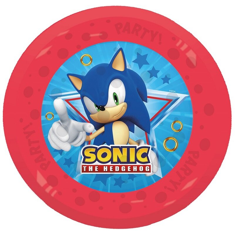Sonic - Lautaset muovia 21 cm 4 kpl