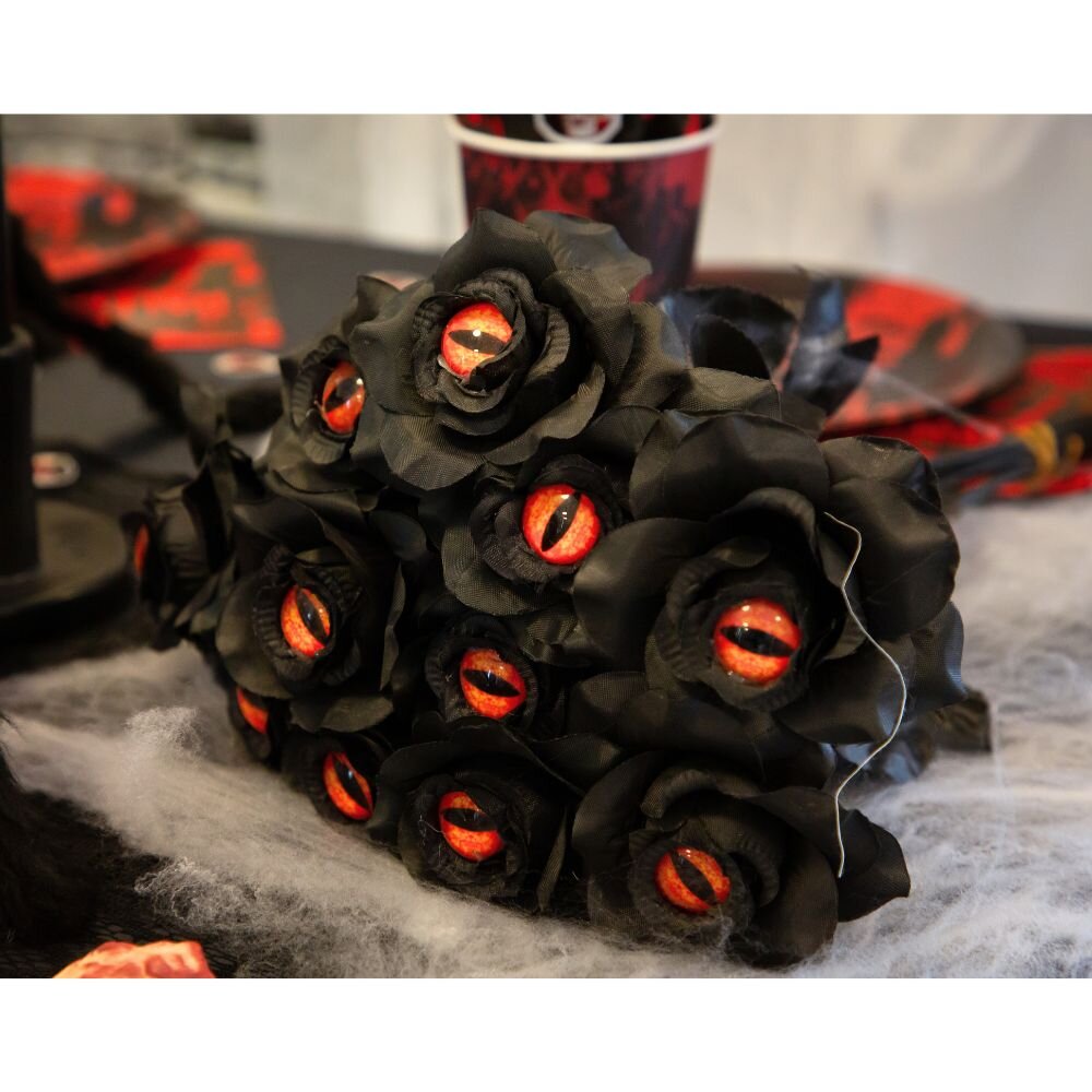 Halloween-koriste Musta Ruusu 43 cm