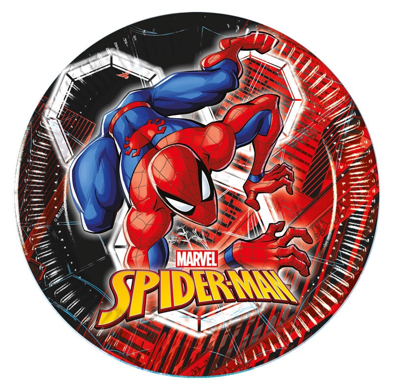 Spiderman Lautaset 20 cm, 8 kpl