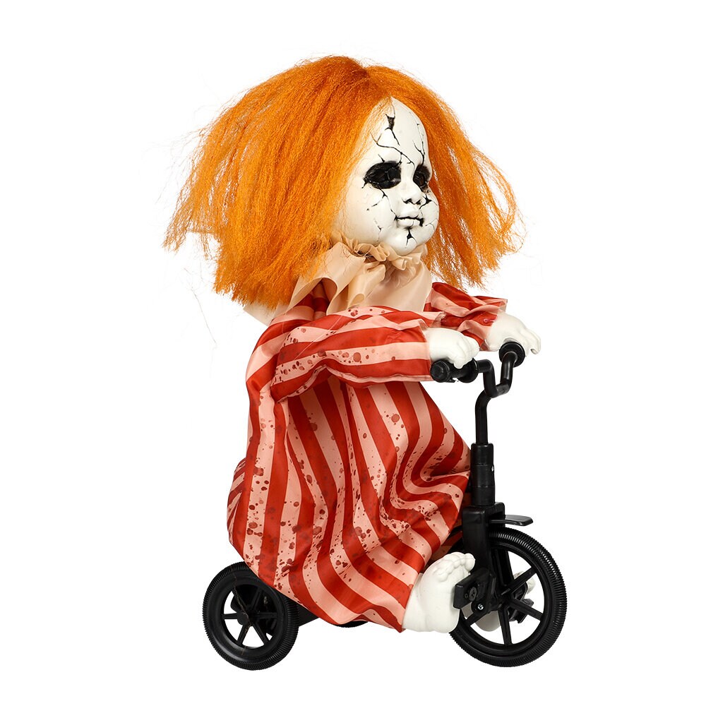 Halloween-koriste Animoitu pyöräilevä tyttö