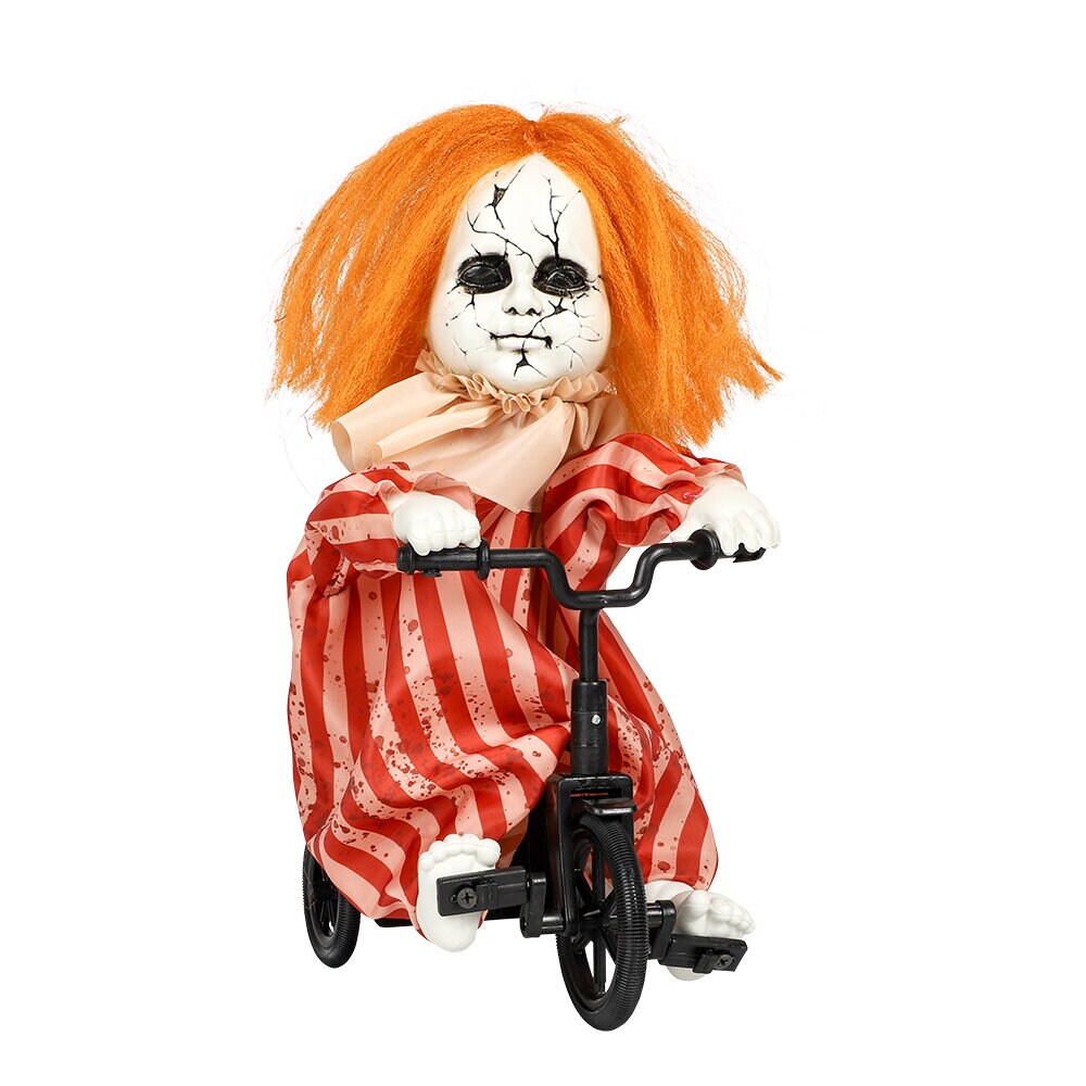 Halloween-koriste Animoitu pyöräilevä tyttö