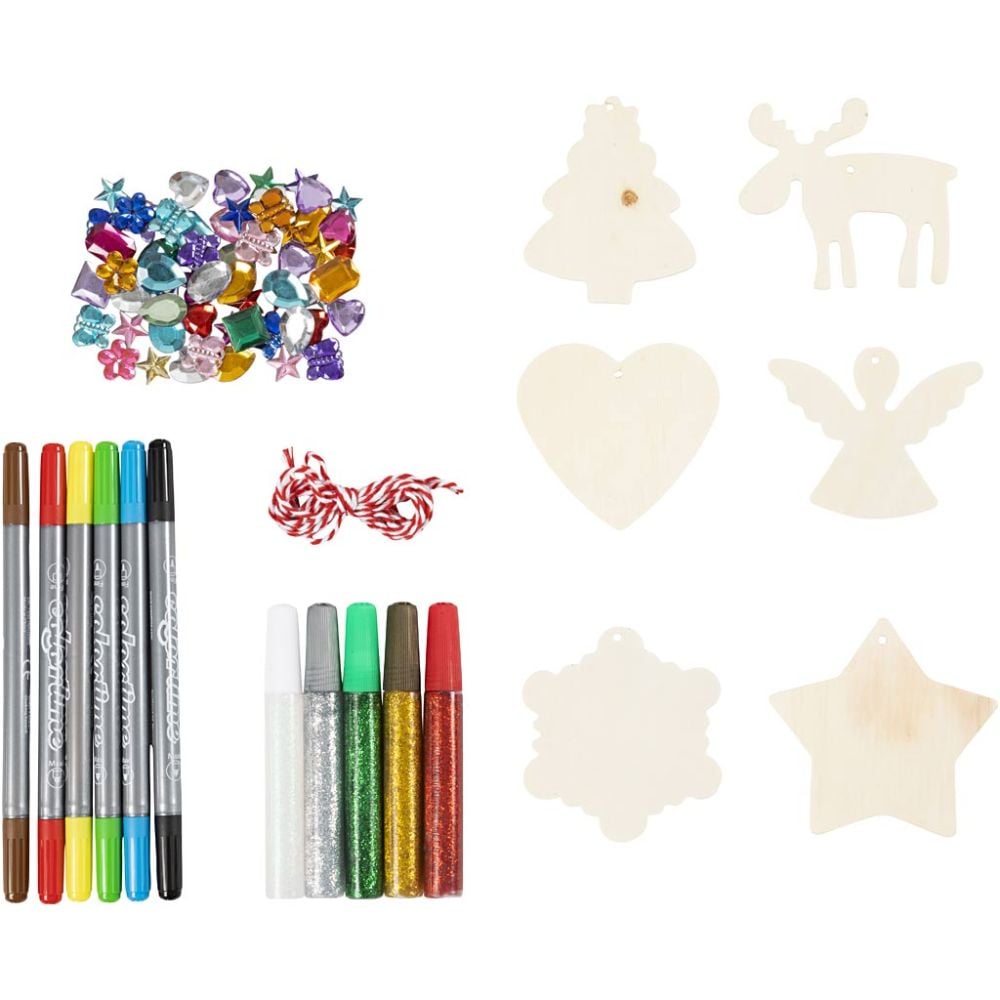 DIY Askartelusetti - Riippuvat joulukoristeet