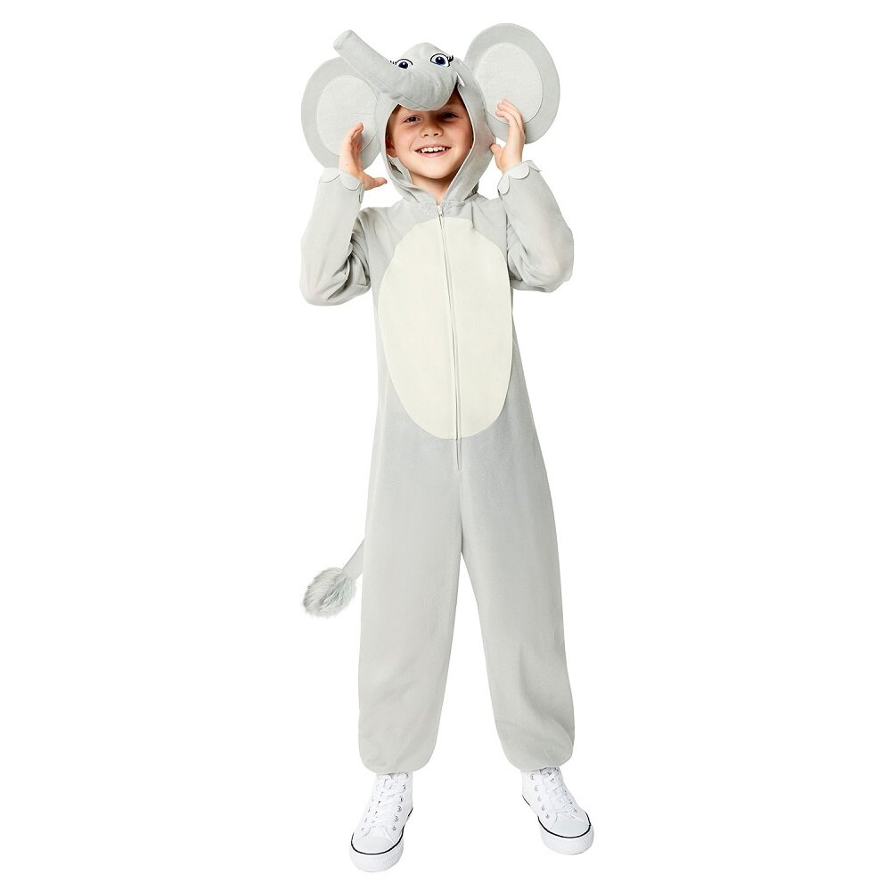 Elefantti Onepiece Naamiaisasu Lapsille 4-6 vuotta (104-116 cm)