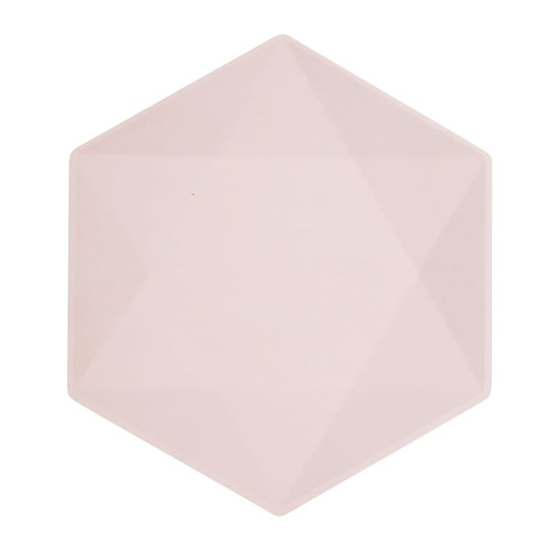 Lautaset Decor Premium Hexagon 26 cm Vaaleanpunainen 6 kpl