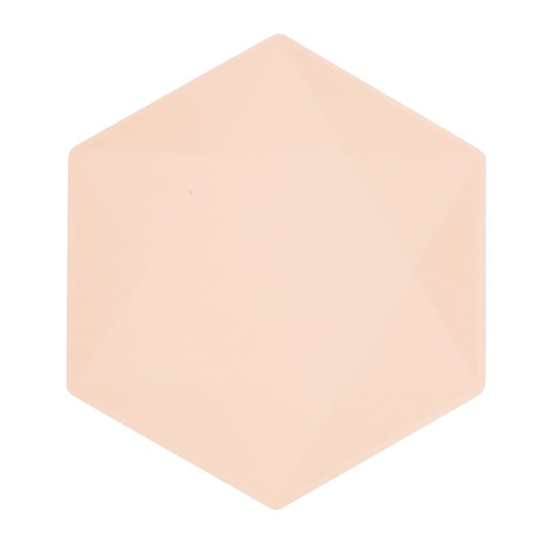Lautaset Decor Premium Hexagon 26 cm Aprikoosi 6 kpl