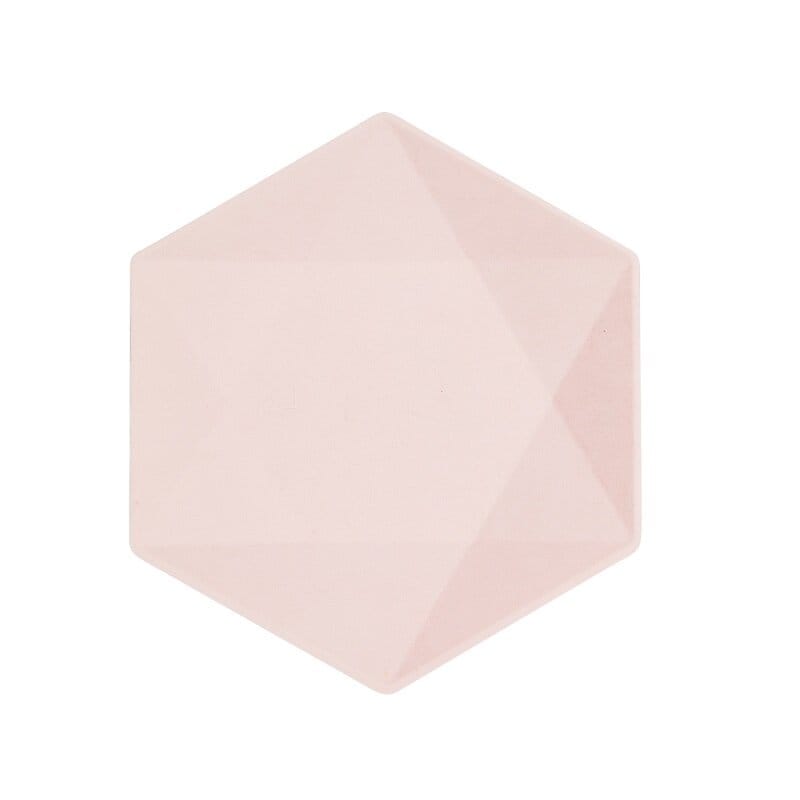 Lautaset Decor Premium Hexagon 21 cm Vaaleanpunainen 6 kpl