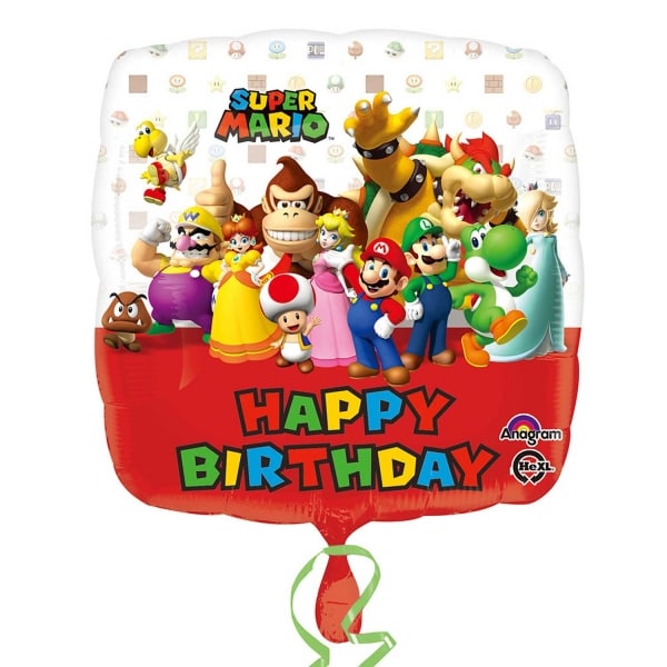 Super Mario - Folioilmapallo Happy Birthday 43 cm