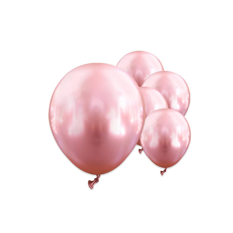Premium Lateksipallot Vaaleanpunainen Chrome 13 cm 25 kpl