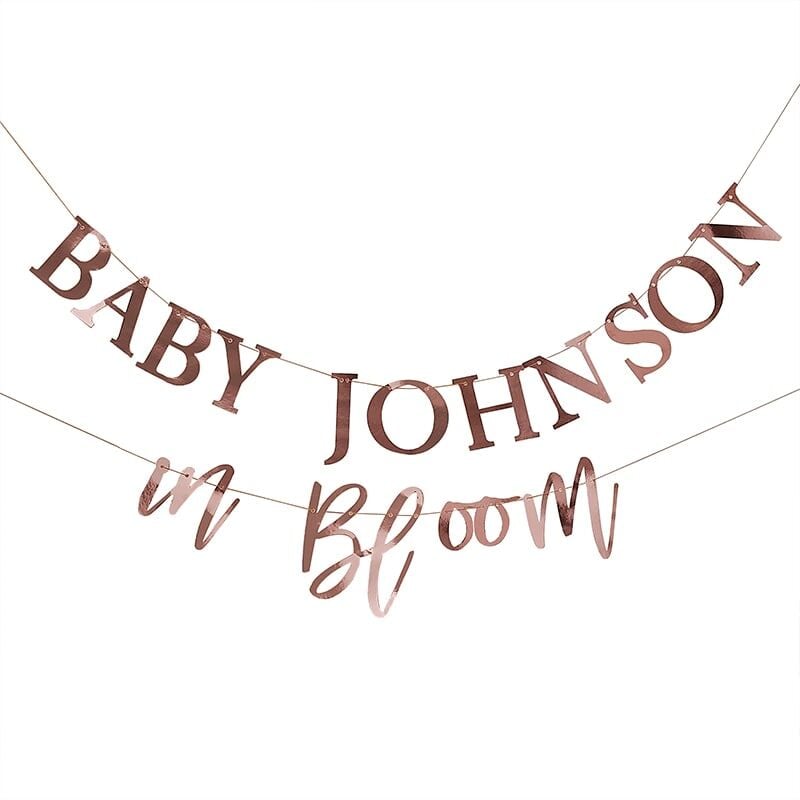 Baby in Bloom - DIY ruusukultainen viiri 