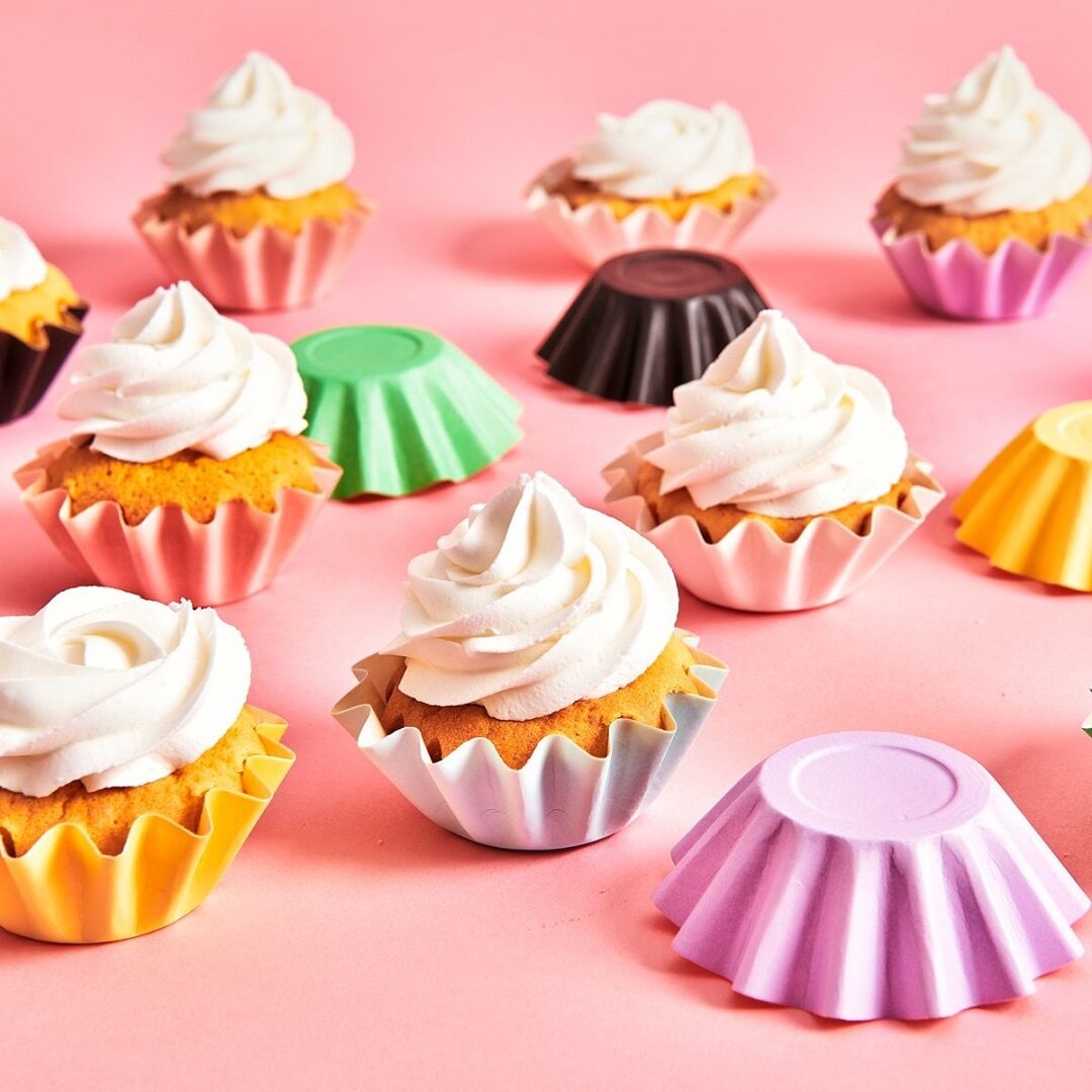 FunCakes - Muffinssivuoat Pastellisävyt Kukkamalli 48 kpl