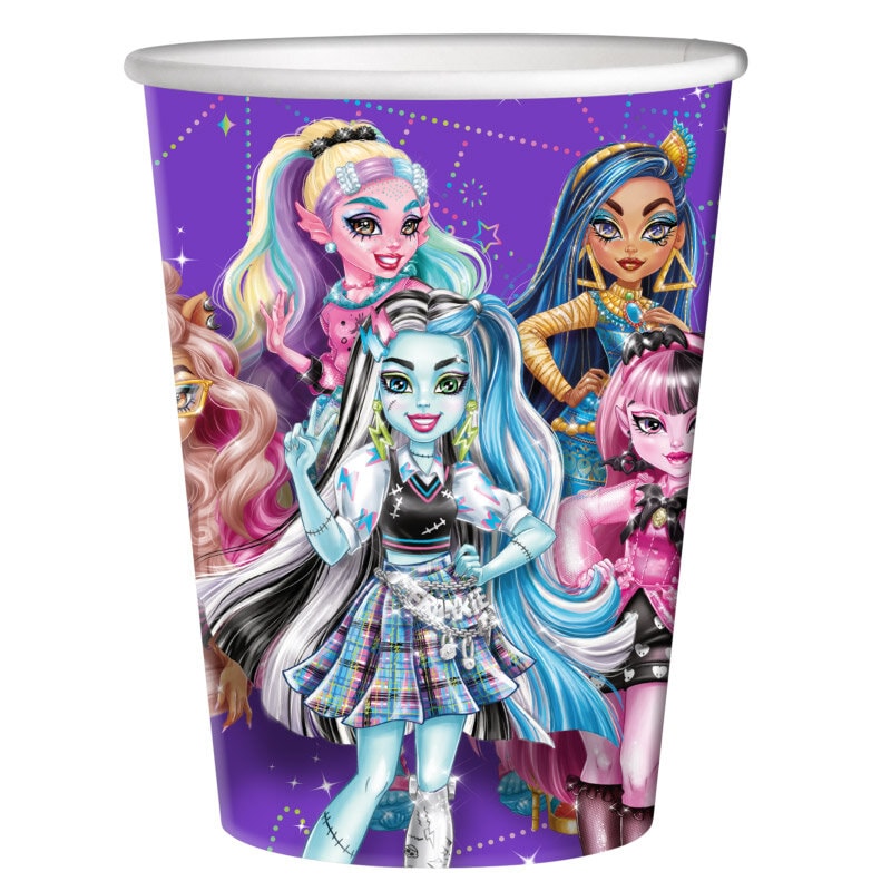Monster High - Pahvimukit 220 ml, 8 kpl
