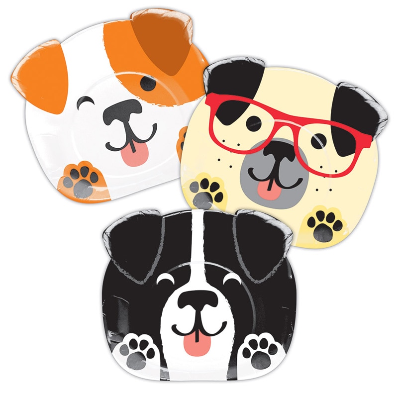Dog Party - Muotoillut Lautaset 8 kpl