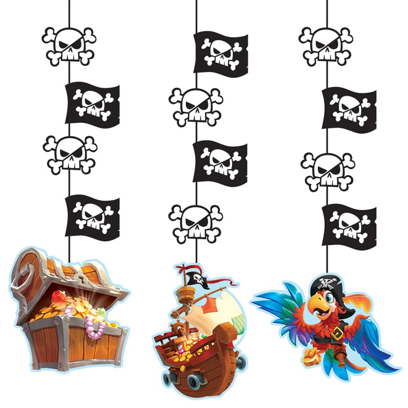Pirates Treasure - Riippuvat koristeet 3 kpl