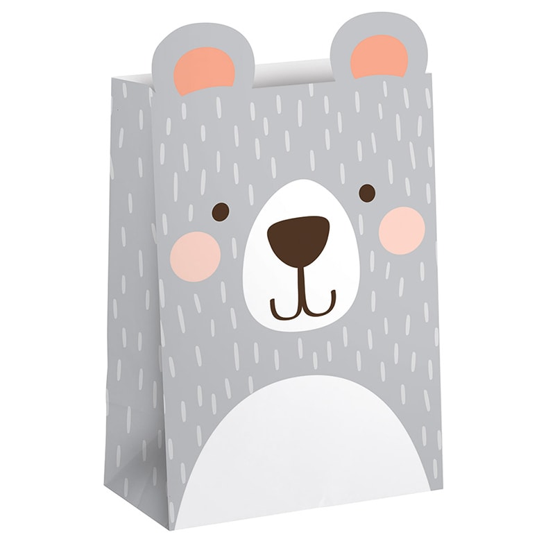 Birthday Bear, Muotoonleikatut paperiset synttäripussit 8 kpl