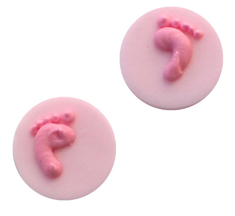 Sokerikoristeet, Baby feet vaaleanpunainen 8 kpl