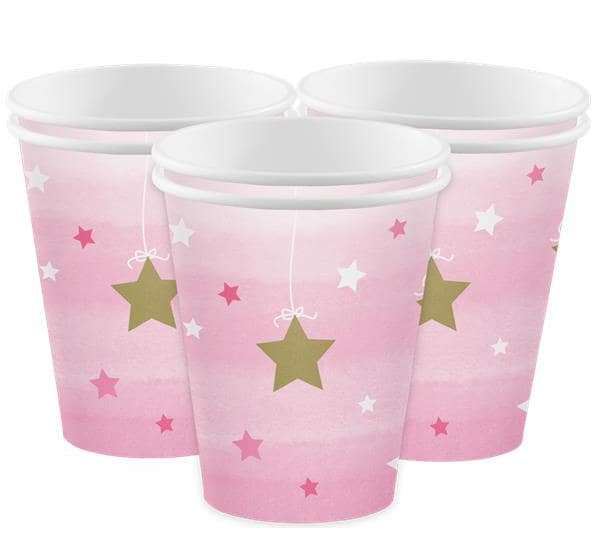 Twinkle Little Star Pinkki - Pahvimukit 8 kpl