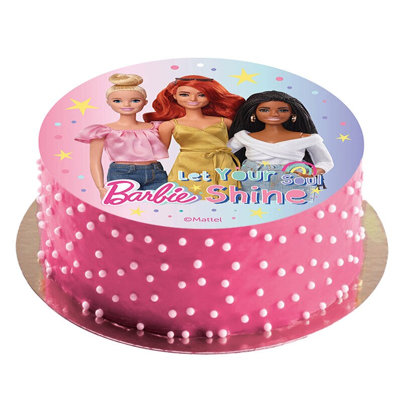 Kakkukuva Barbie, Sokerimassa 20 cm