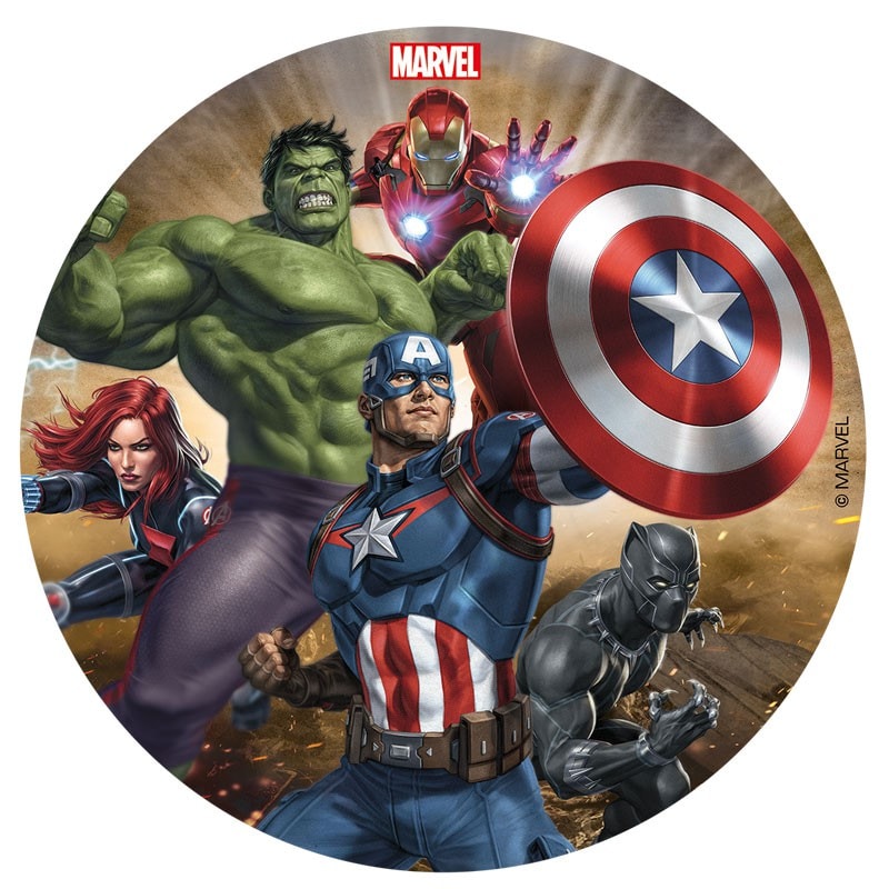 Kakkukuva Avengers -  Sokerimassa 16 cm