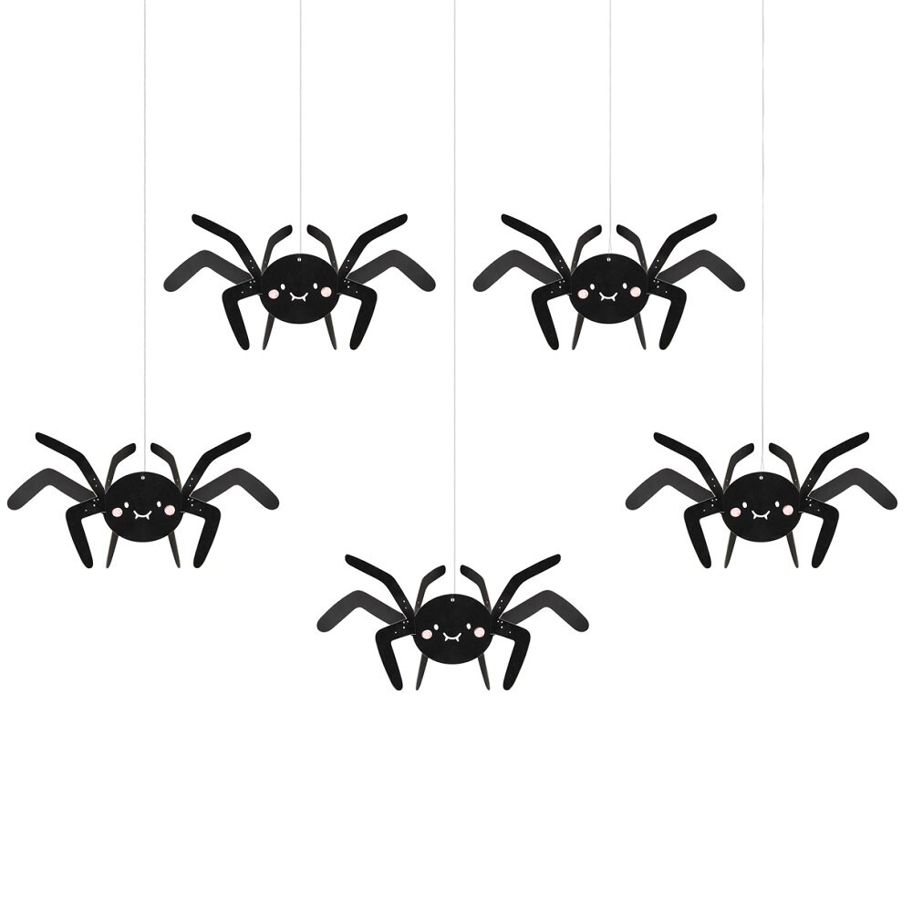Riippuvat koristeet - Halloween Hämähäkit 5 kpl