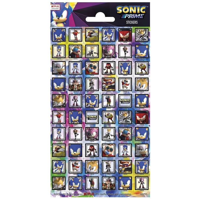 Sonic - Neliskulmaiset tarrat 60 kpl