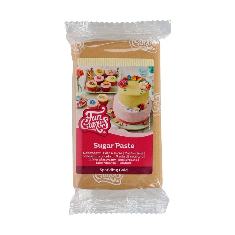 FunCakes - Sokerimassa Kimalteleva Kulta 250 grammaa