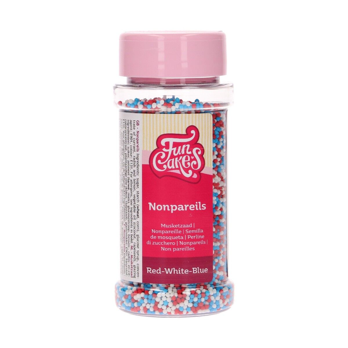 FunCakes - Sokerihelmet, Punainen-Valkoinen-Sininen 80 grammaa