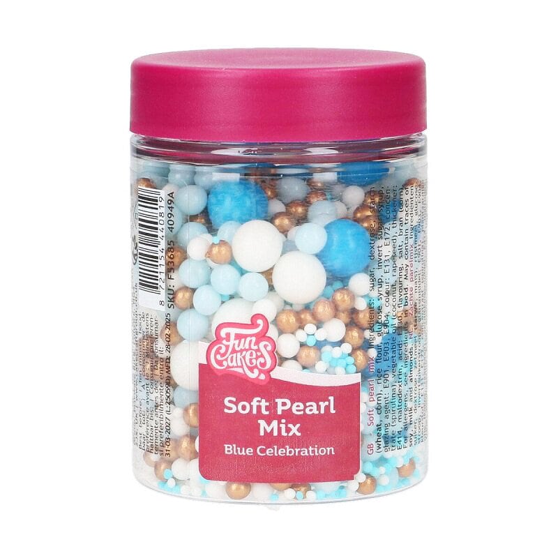FunCakes Soft Pearls Sininen Mix 80 grammaa