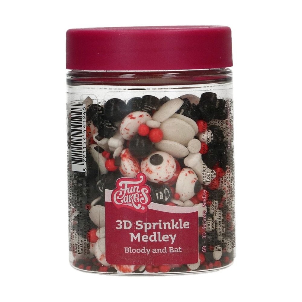 FunCakes - Halloweenströssel silmät ja lepakot 70 grammaa