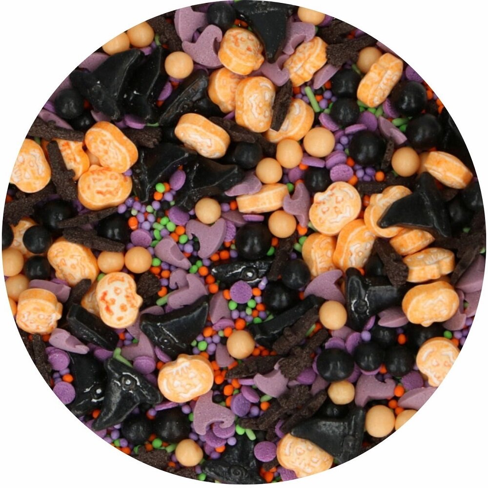 FunCakes - Halloweenströsseli Kurpitsat ja noitahatut 70 grammaa