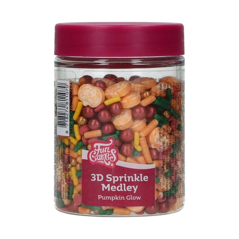 FunCakes Halloween-strösseli Pumpkin Glow 70 grammaa
