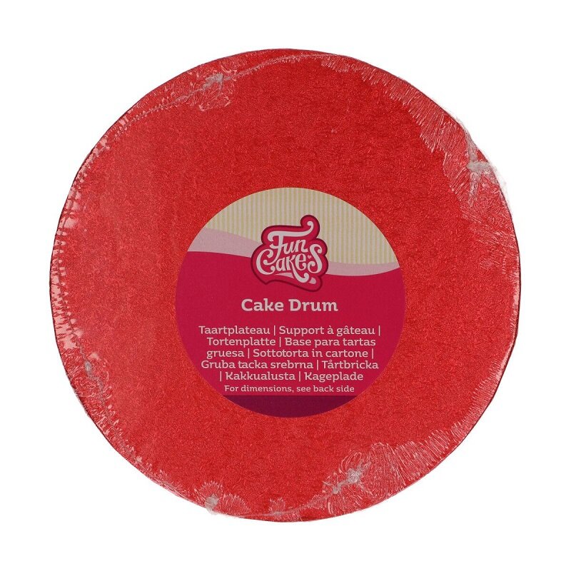 FunCakes - Kakkualusta Pyöreä Punainen 30,5 cm