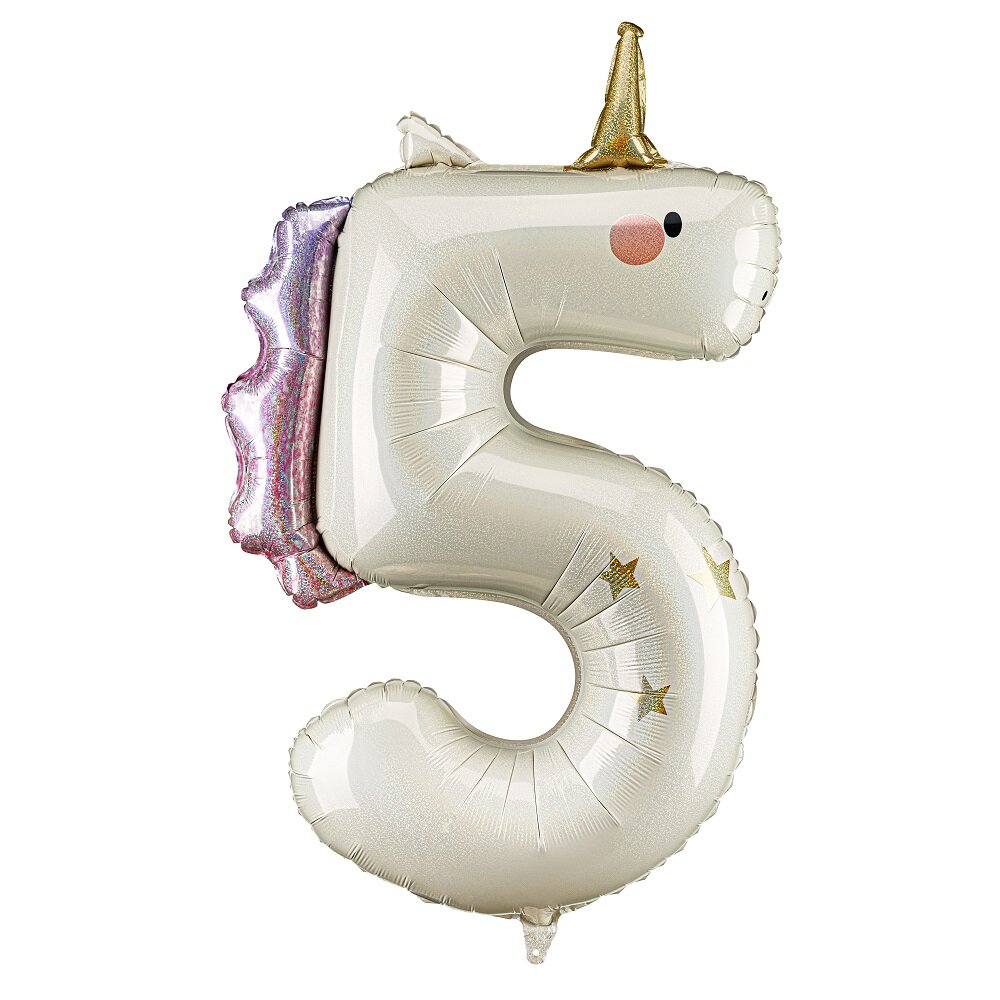 Yksisarvinen Numeroilmapallo 5 (92 cm)