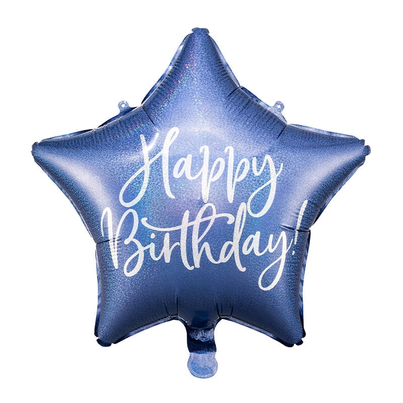 Folioilmapallo Sininen, Happy Birthday