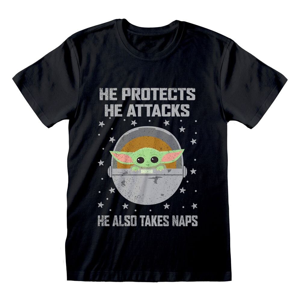 The Mandalorian, T-Shirt Protects and Attacks Small	