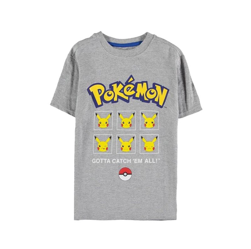 Pokémon, T-paita Pikachu Faces Lastenkoko 5-10 vuotta