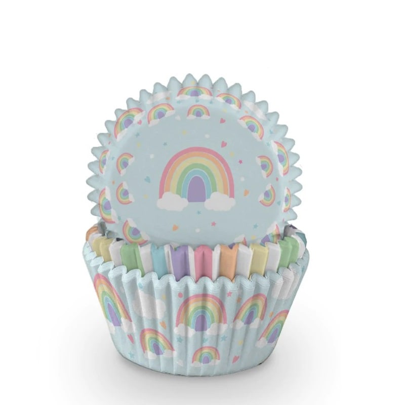 Pastell Rainbow - Muffinsivuoat 75-pakkaus