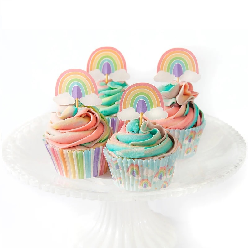 Pastell Rainbow - Muffinsivuoat 75 kpl